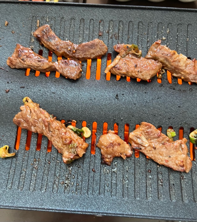 タレ肉をアラジングラファイトミニグリラーで焼いた写真